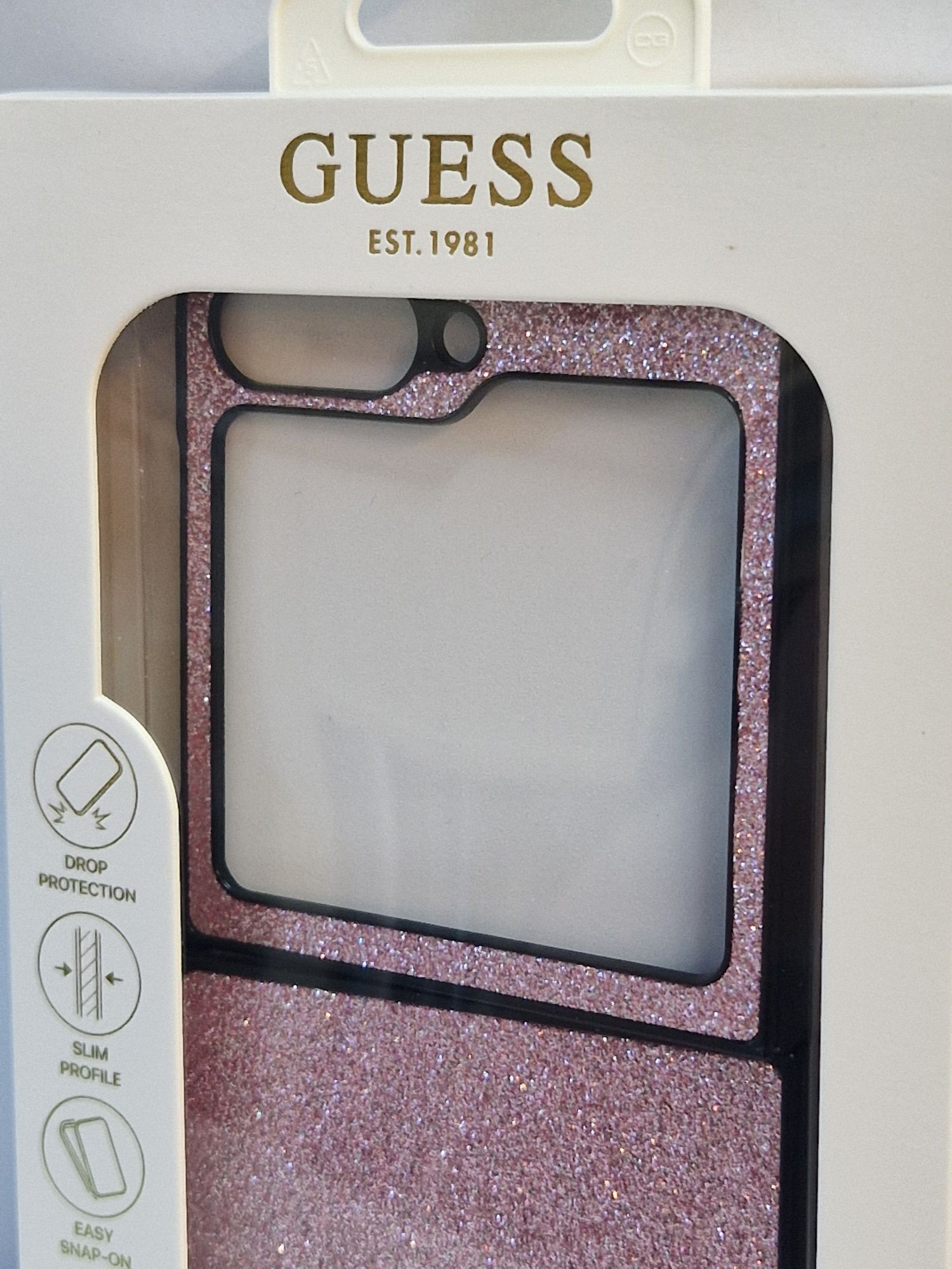 Oryginalne Etui GUESS 4G Glitter Script do Samsung Galaxy Flip 6