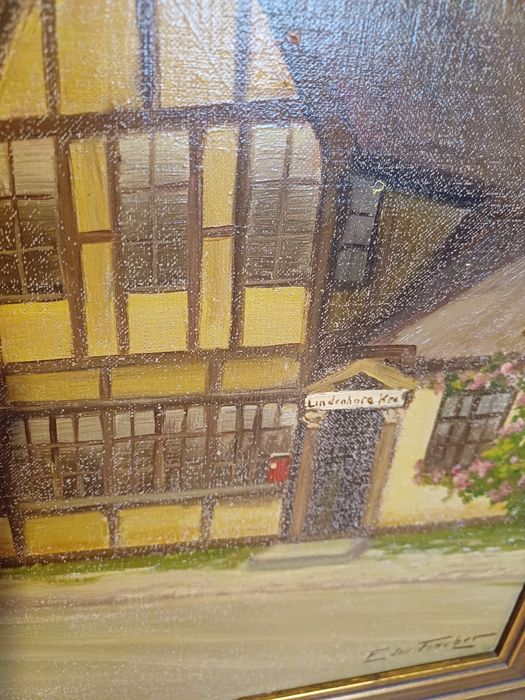 Stary obraz na płótnie EDMUND FISCHER (1913- 1944)