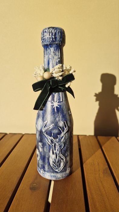 Сувенір, подарунок, хенд мейд, новорічні свята. Декорована пляшка