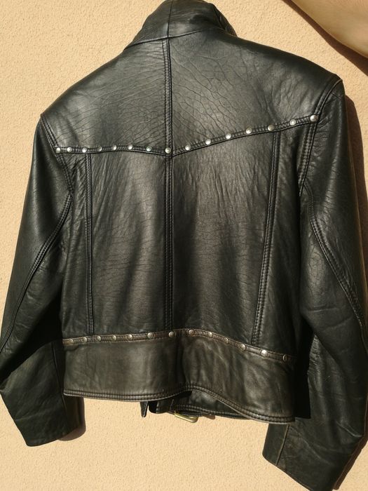 Casaco Motard vintage 100% pele natural estilo Harley como novo