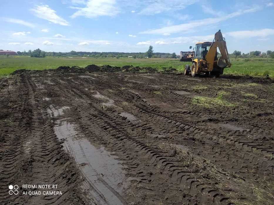 Прибирання ділянки | Підсипка Вирівнювання території | Аренда JCB 3CX