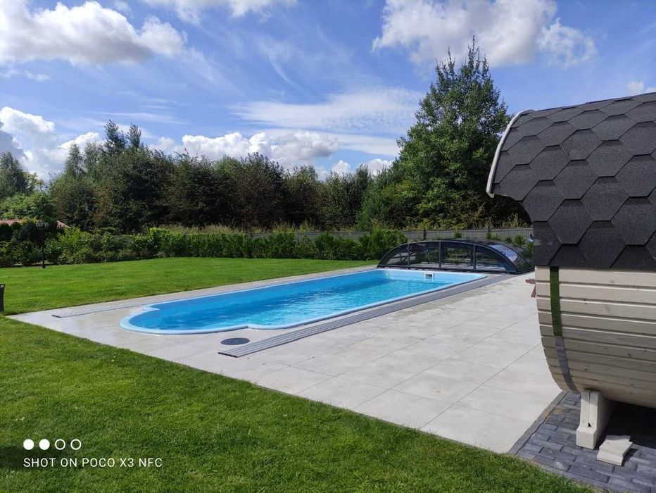 Basen ogrodowy basen poliestrowy model rzymski oświetlenie LED 820x320