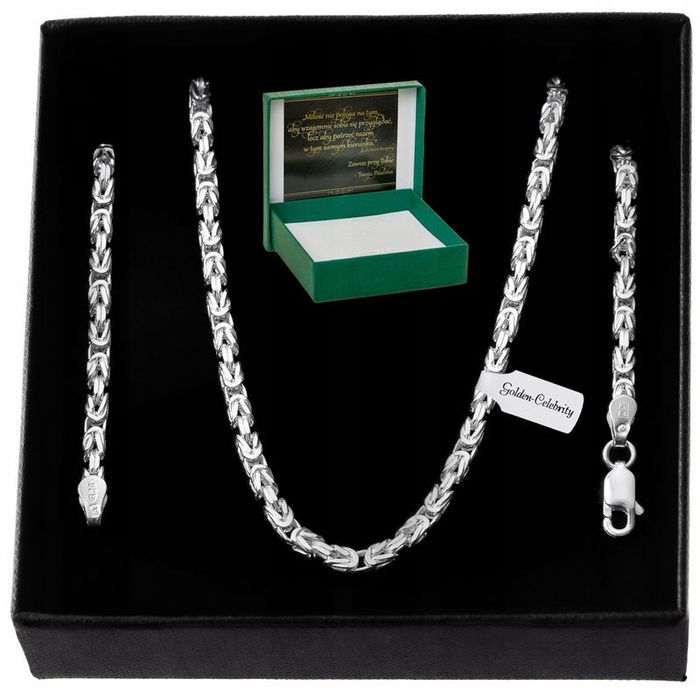 Srebrny Łańcuszek Damski Splot Królewski 45cm Srebro 925 + Gratisy + G
