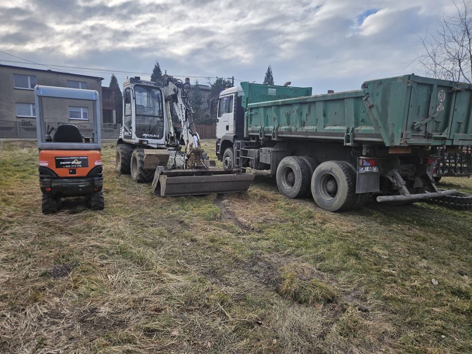 Usługi minikoparka, koparka obrotowa wozidło laweta drenaże studnie