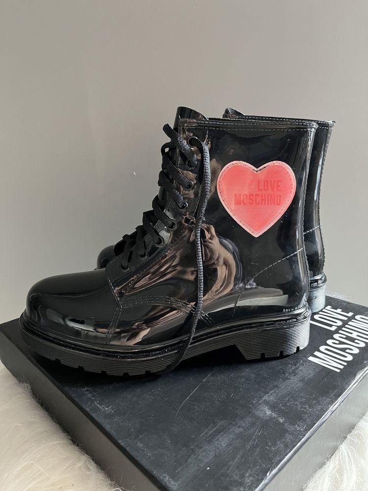 Kalosze botki czarne love rain Love Moschino 37
