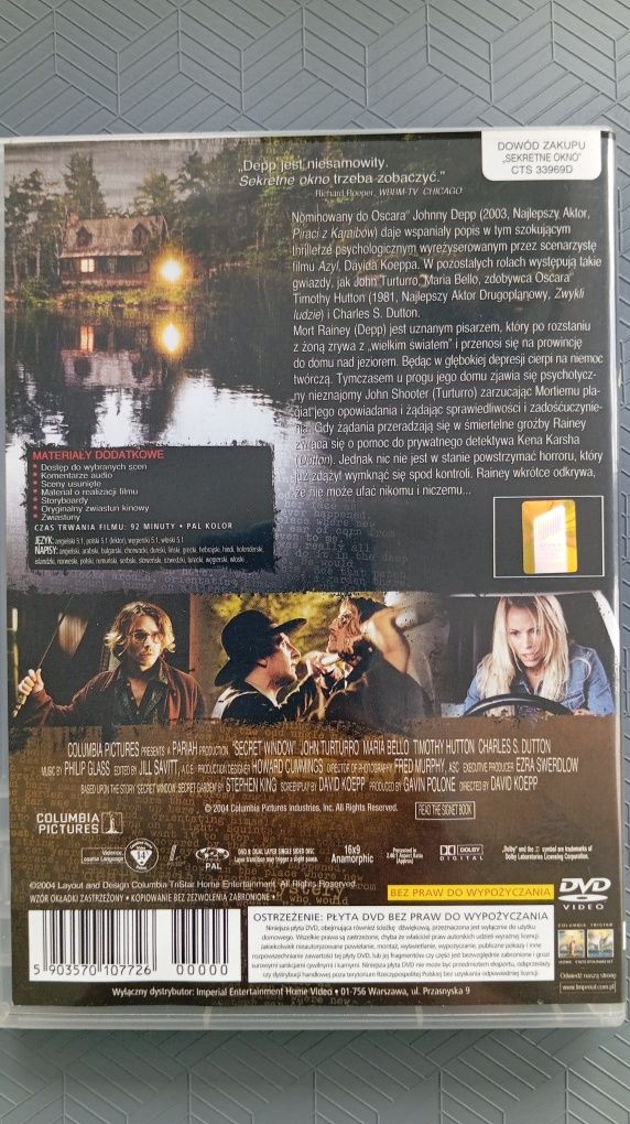 DVD / thriller / Sekretne Okno