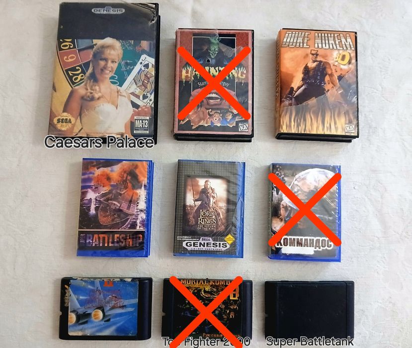 Картриджи Sega Mega Drive 2  Б/У