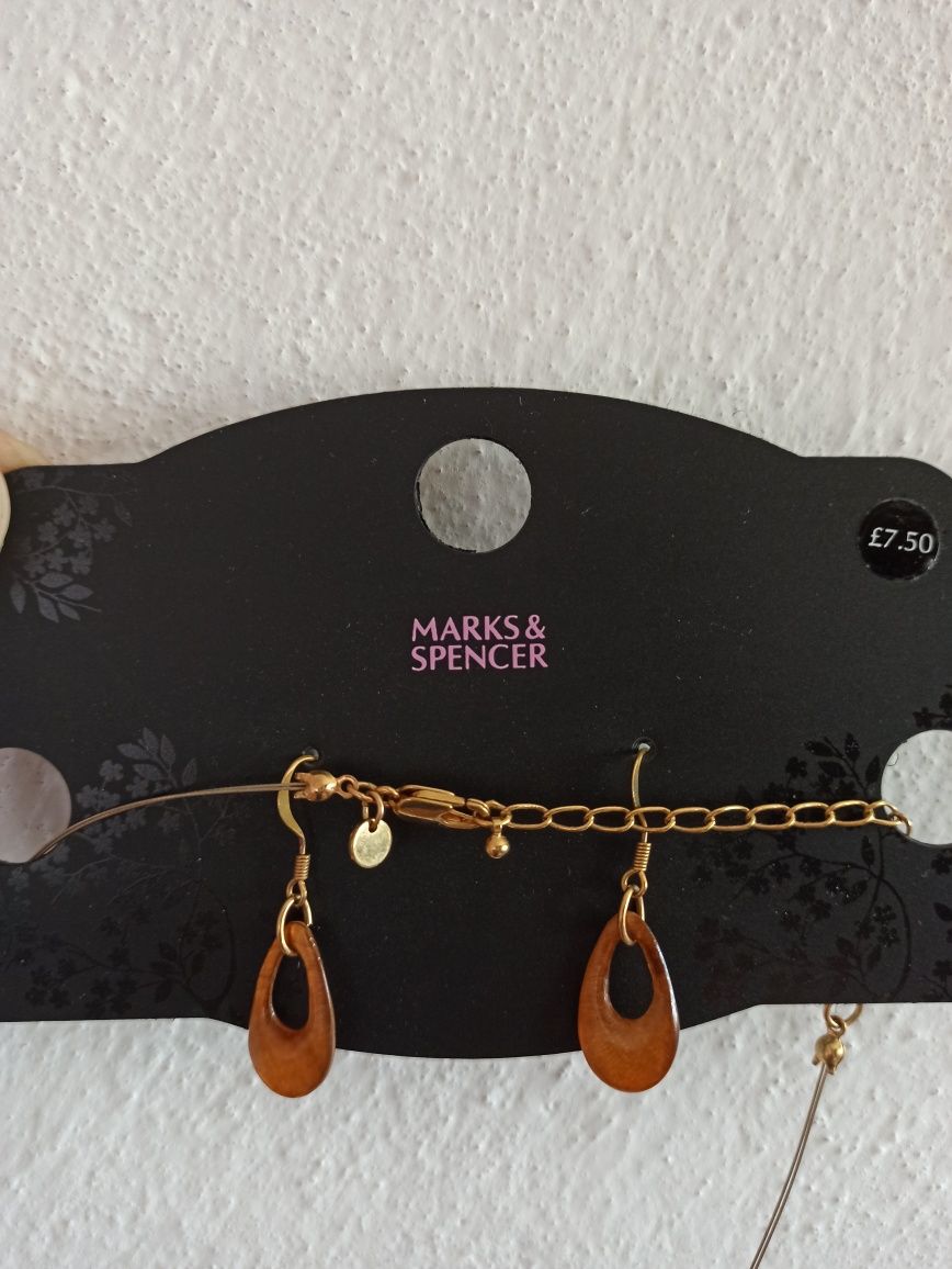 Marks & Spencer biżuteria - kolczyki + naszyjnik