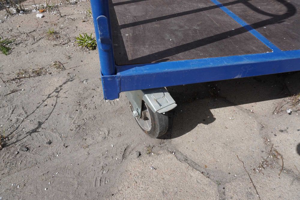 Wózek platformowy magazynowy Variofit 1,2t 1 burtą sw-2002 - RAL 5010