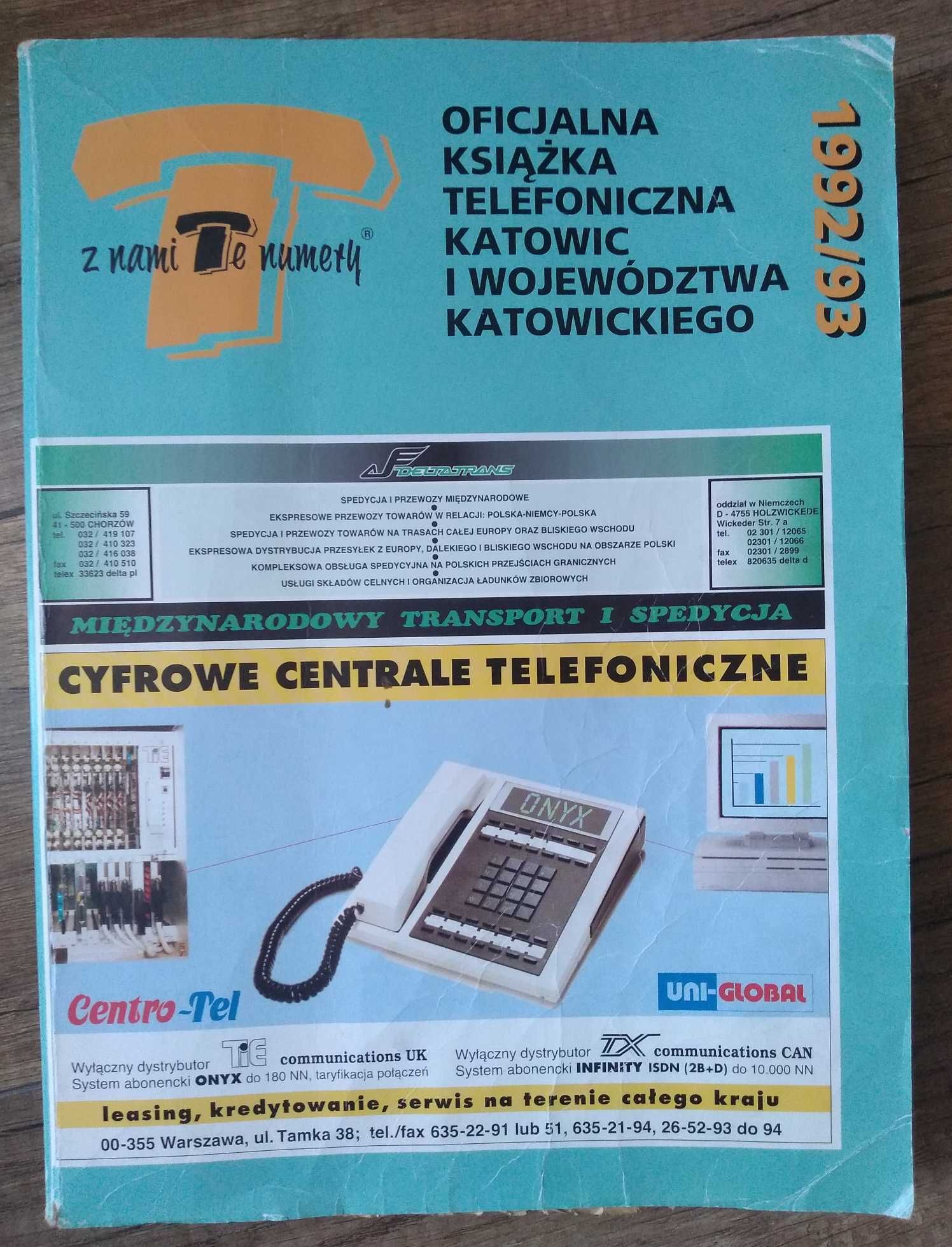 Książka telefoniczna dla Katowic i woj. katowickiego 1992/93