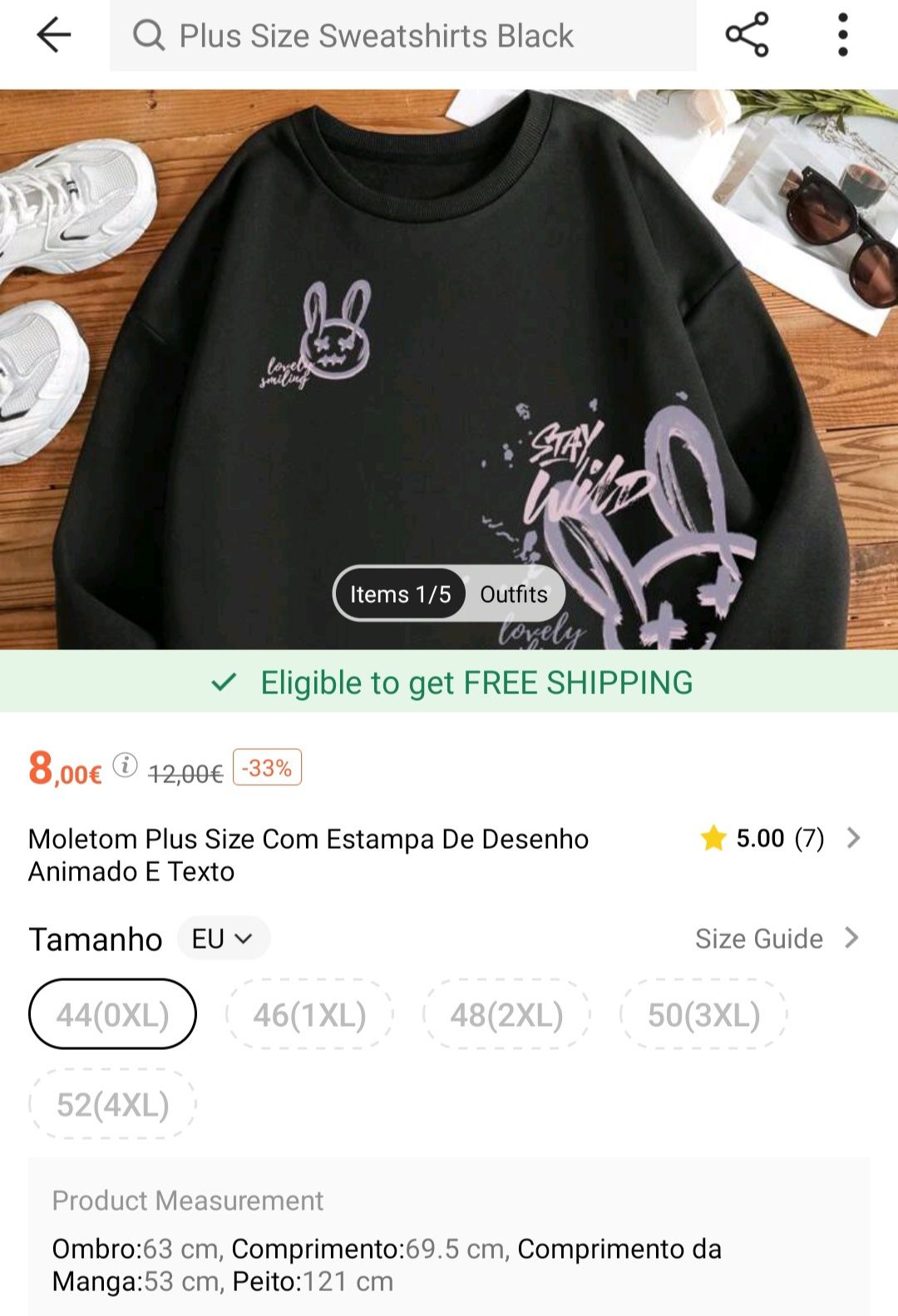 Moletom Plus Size Com Estampa De Desenho Animado E Texto