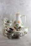 Serwis kawowy Maria Teresa Bogucice porcelana kwiaty vintage retro prl