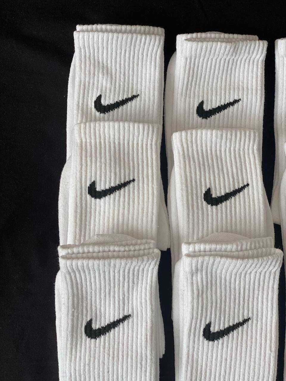 Zestaw 6 par białych długich skarpet Nike – rozmiar 41–45 (UNISEX)