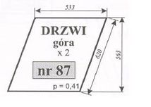 szyba drzwi górna ursus 912, C-385, C385, C 385, ACX165i