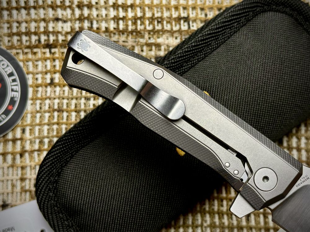 Нож Spyderco SpyMyto Flash Batch Green Micarta Ti Satin M398 Limited