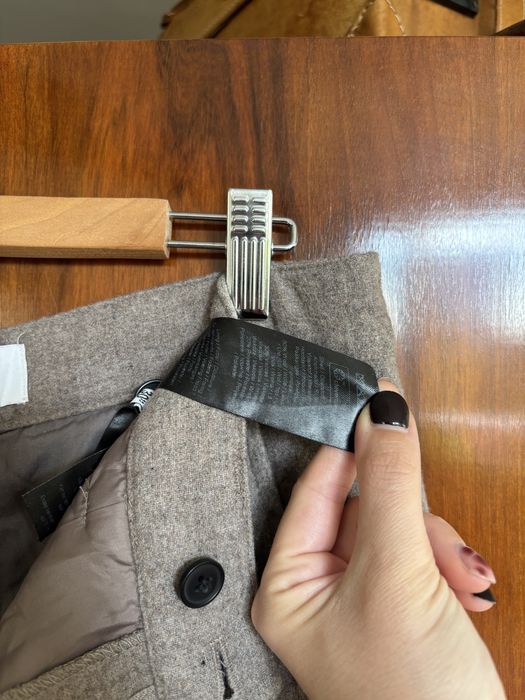 Spodnie wełniane jesienne eleganckie beżowe 30 (S)