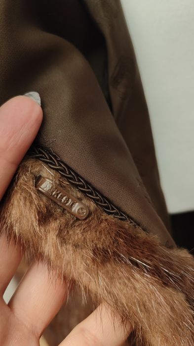 Płaszcz/futro z Norek SAGA MINK - Brązowy, Długi, Vintage