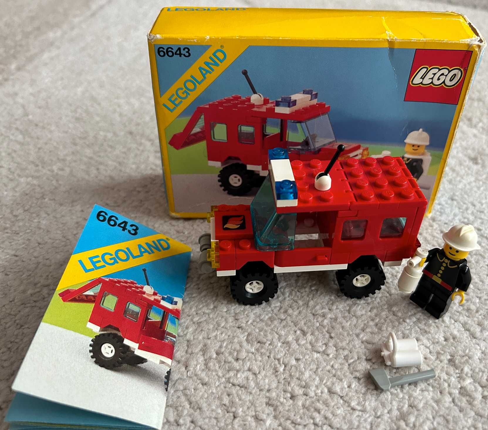 Lego zestaw 6643 wóz strażacki z 1988 roku