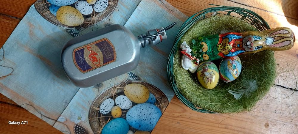 Bidon z korkiem stary zabytkowy antyk rower aluminium nikiel lux