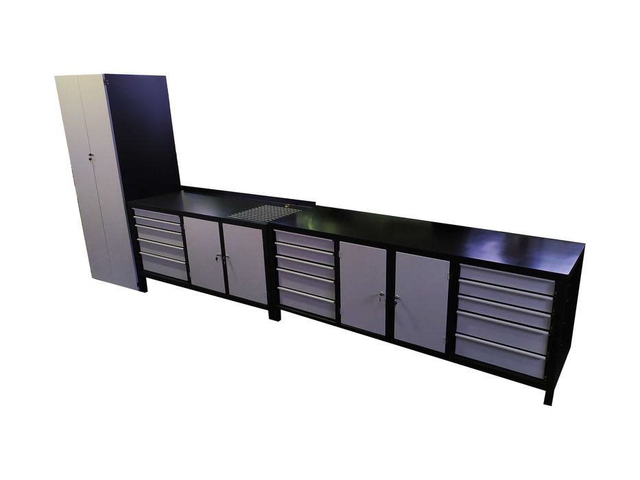 Stół warsztatowy metalowy szuflady pełny wysuw solidny