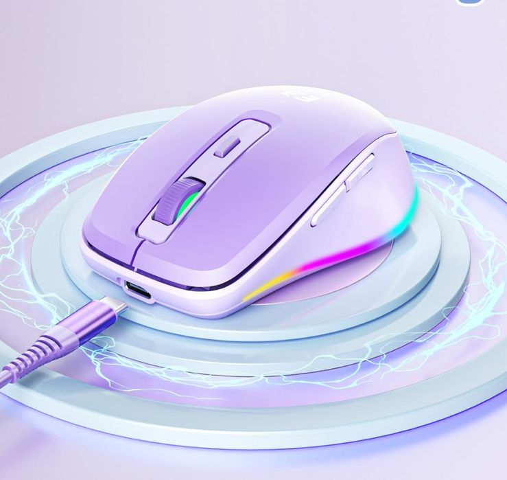 Bezprzewodowa mysz komputerowa Seenda USB-C z funkcja jiggler RGB