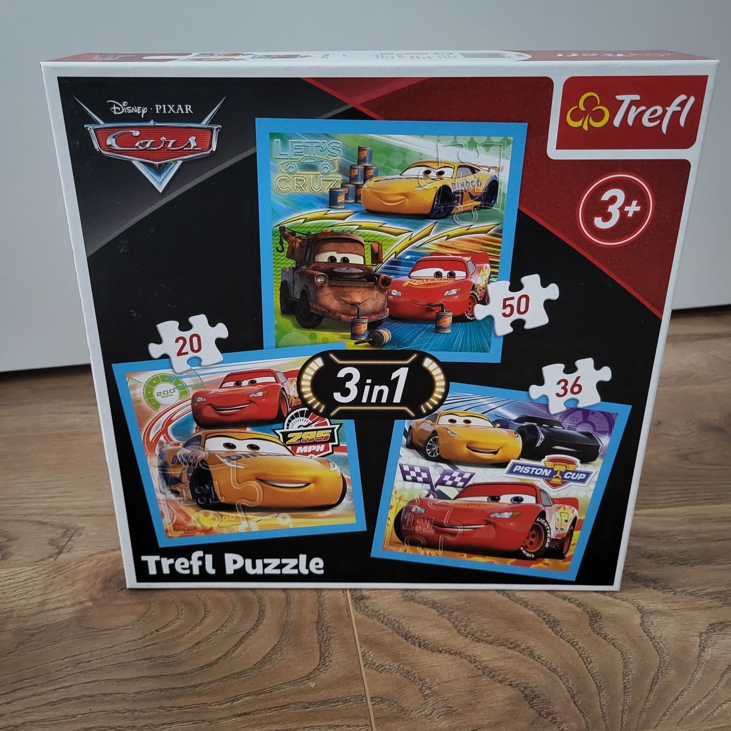 Puzzle 3w1 Trefl 3+,  McQueen Cars, 3 ukladanki