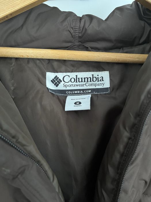 Жіночий короткий пуховик Columbia зимовий з поясом