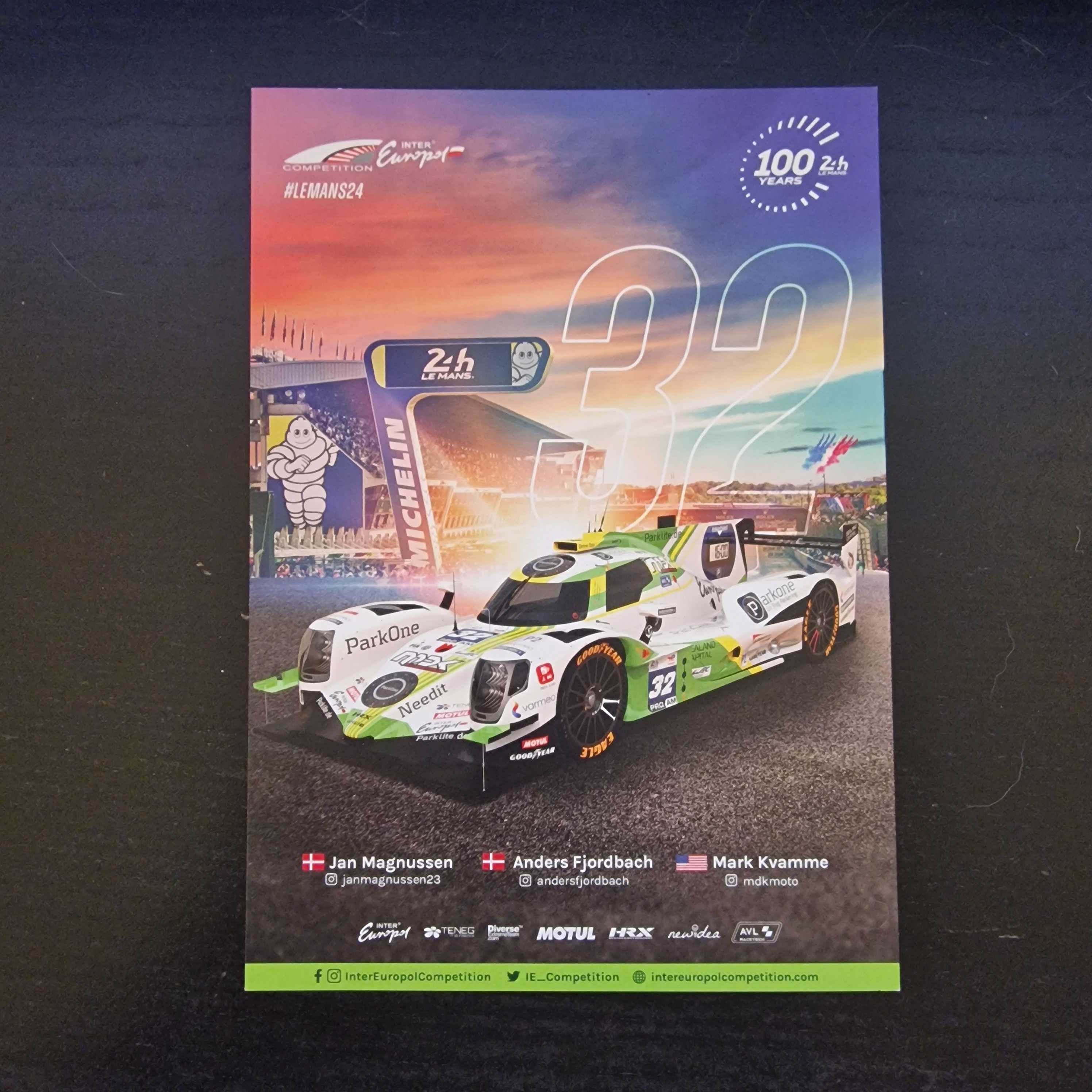 Plakat Inter Europol 100-lecie Le Mans 24 2023