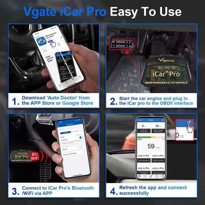 Vgate iCar Pro BT3.0 4.0 Interfejs Diagnostyczny