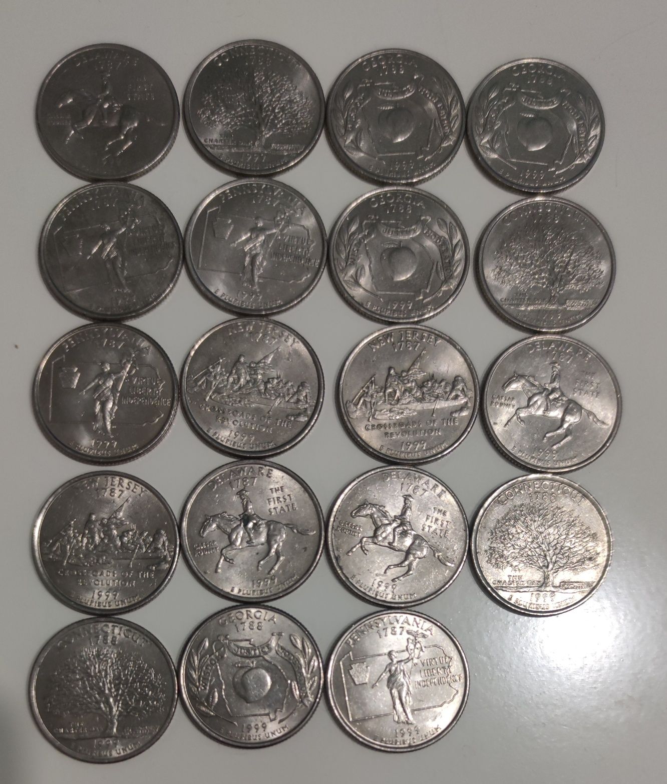 Monety ćwierćdolarówki-quarter dollar 103 sztuki