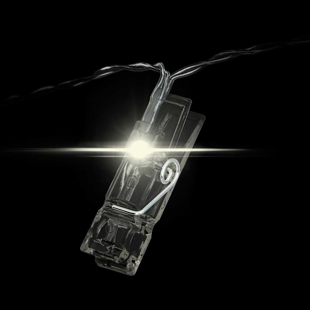 Lampki LED klamerki klipsy spinacze na zdjęcia 1,5m 10LED ciepły biały