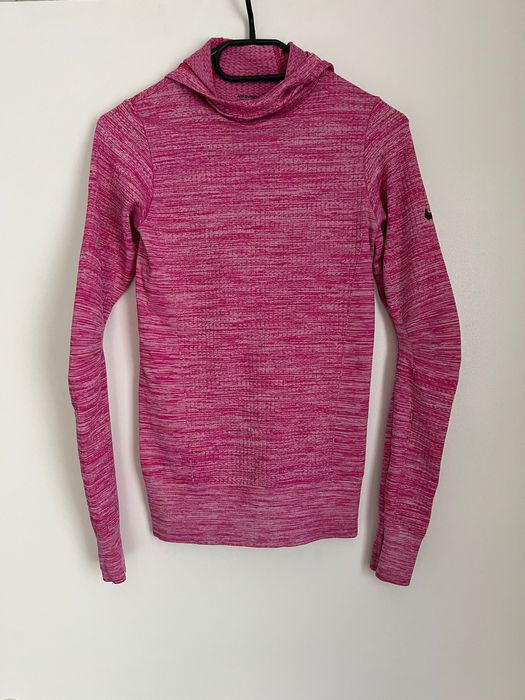 Bluza z długim rękawem longsleeve różowy XS 34 kaptur Nike sport pro