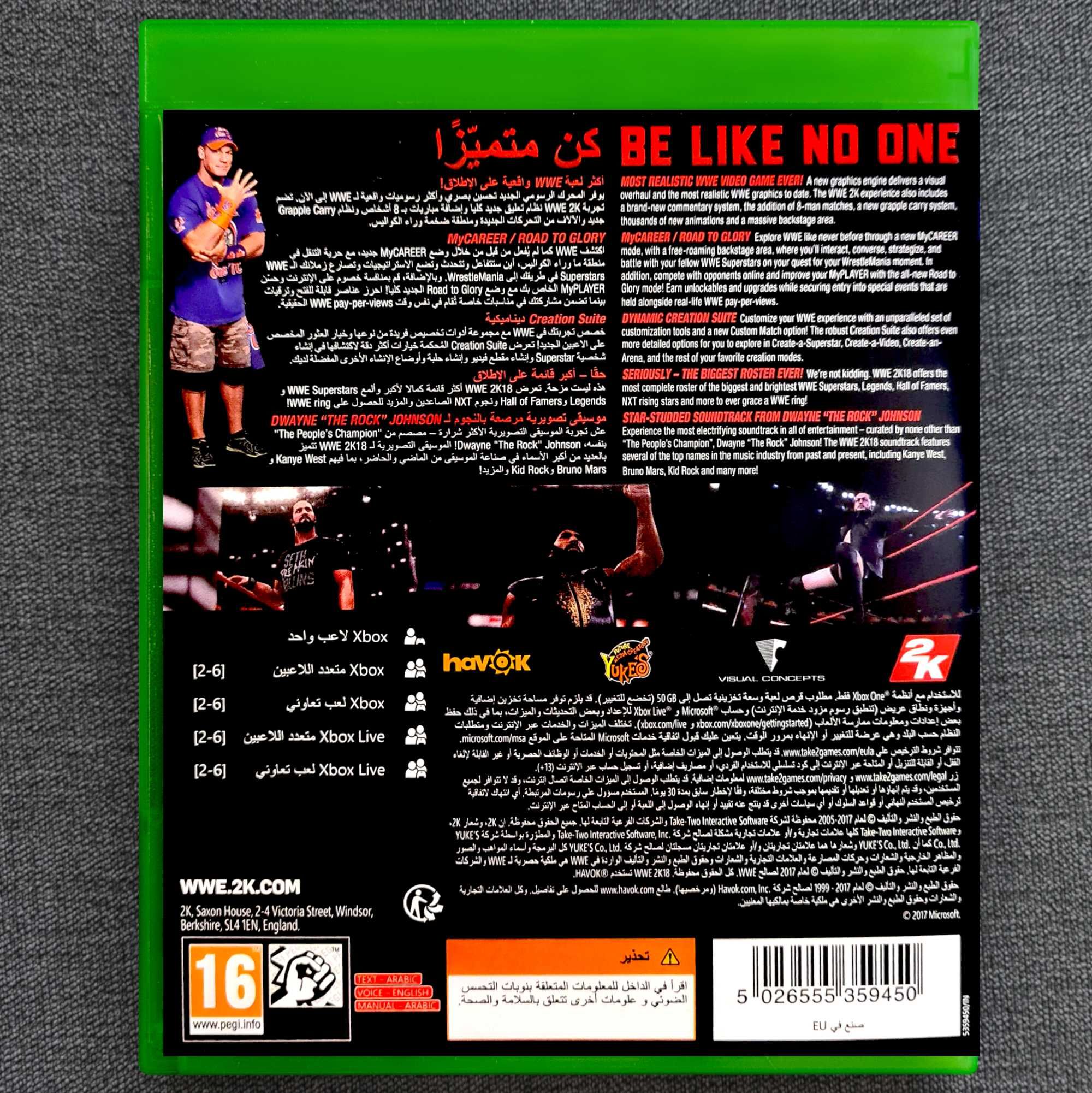W2K18 W WWE 2K18 WRESTLING Xbox One Pudełkowa