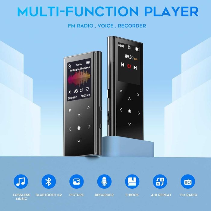 MP3-плеєр ZOOAOXO с Bluetooth 5.2, обьемом 64 Гб,Hifi звук