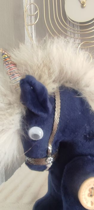 Konik maskotka handmade granatowy