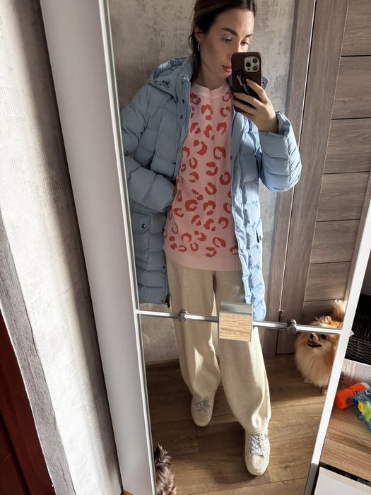 Теплі вʼязані зимові штани кюлоти бежеві широкі трикотаж s-m-l брюки