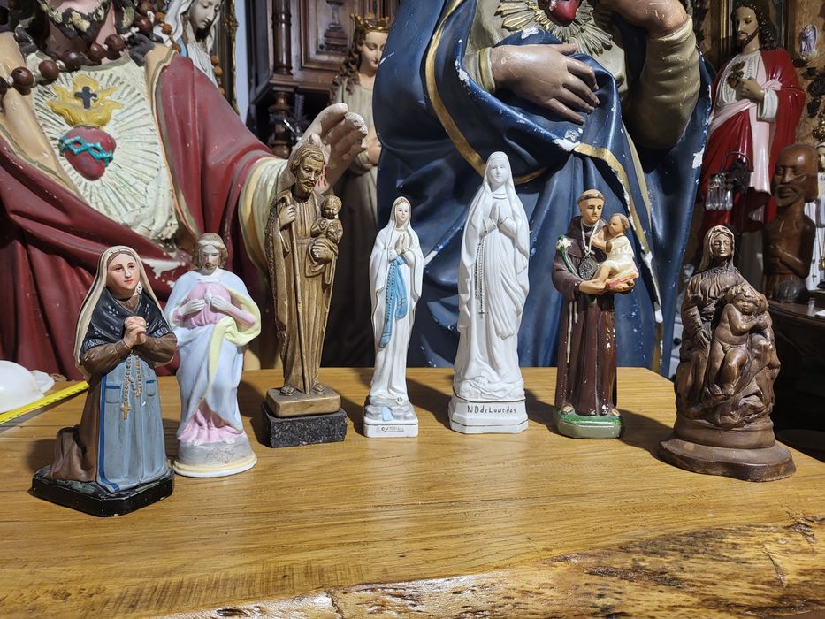 Stare figurki Maryja Józef Jezus Święty Antoni