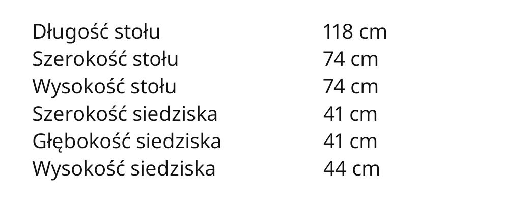 Drewniany stół i 6 krzeseł z krzesłami bejcowany