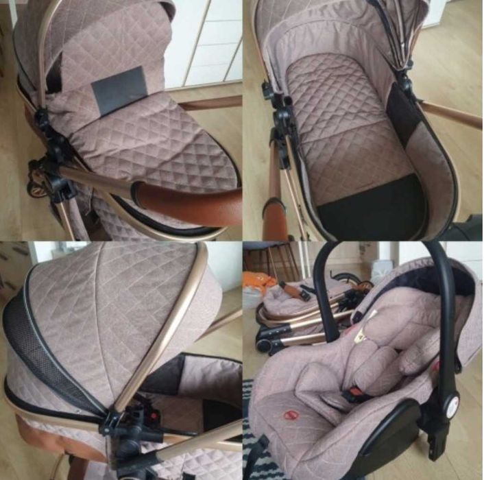 Wielofunkcyjny Wózek 3w1 – Gondola, Spacerówka, Fotelik + Akcesoria