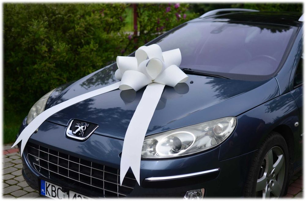 Mocowana na przyssawkach-Kokarda XXL na Samochód- Prezent weselny
