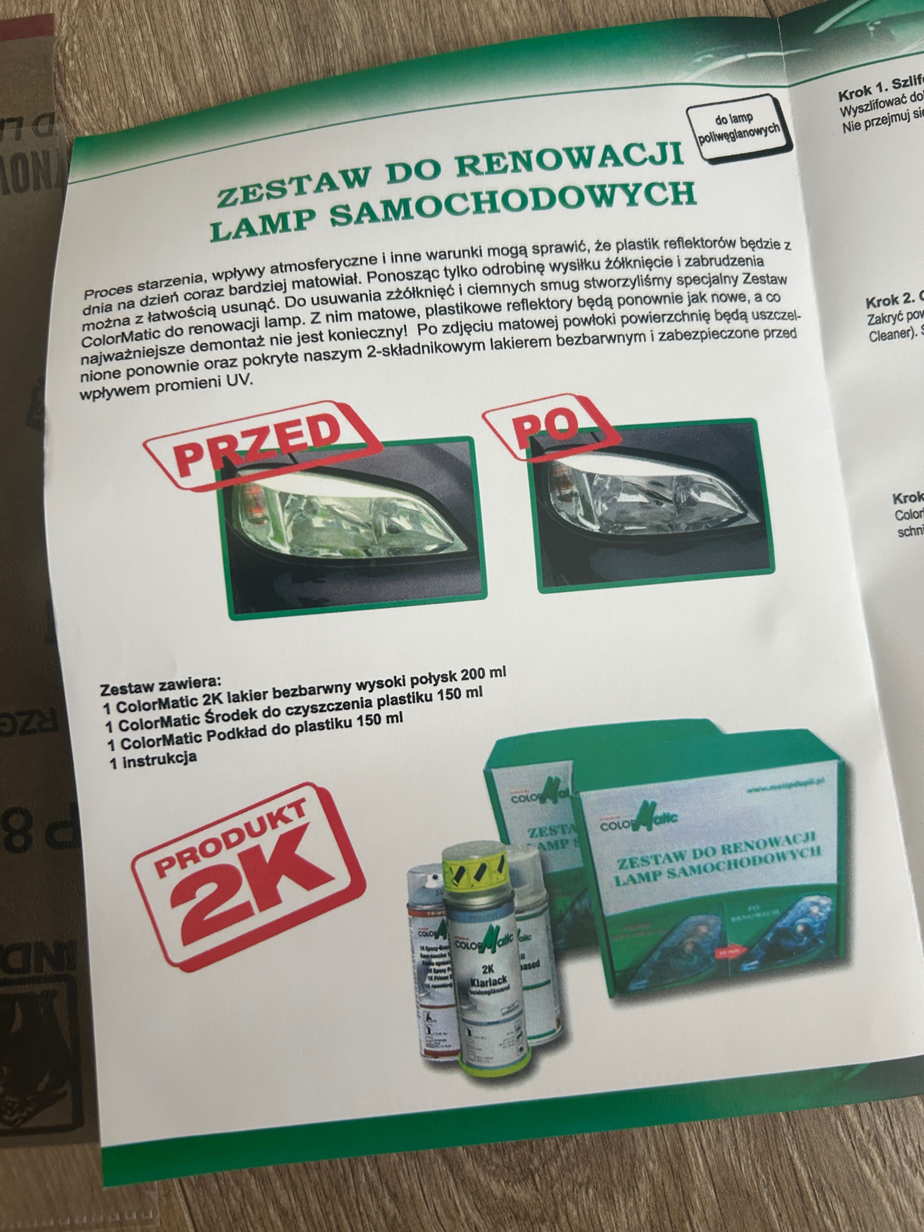 Zestaw do renowacji lamp samochodowych Motip - Nowy
