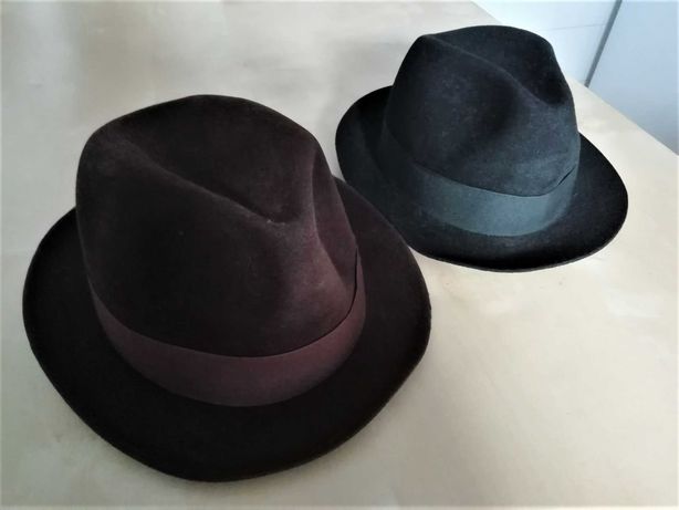 Chapéus  estilo Fedora preto e castanho, novos