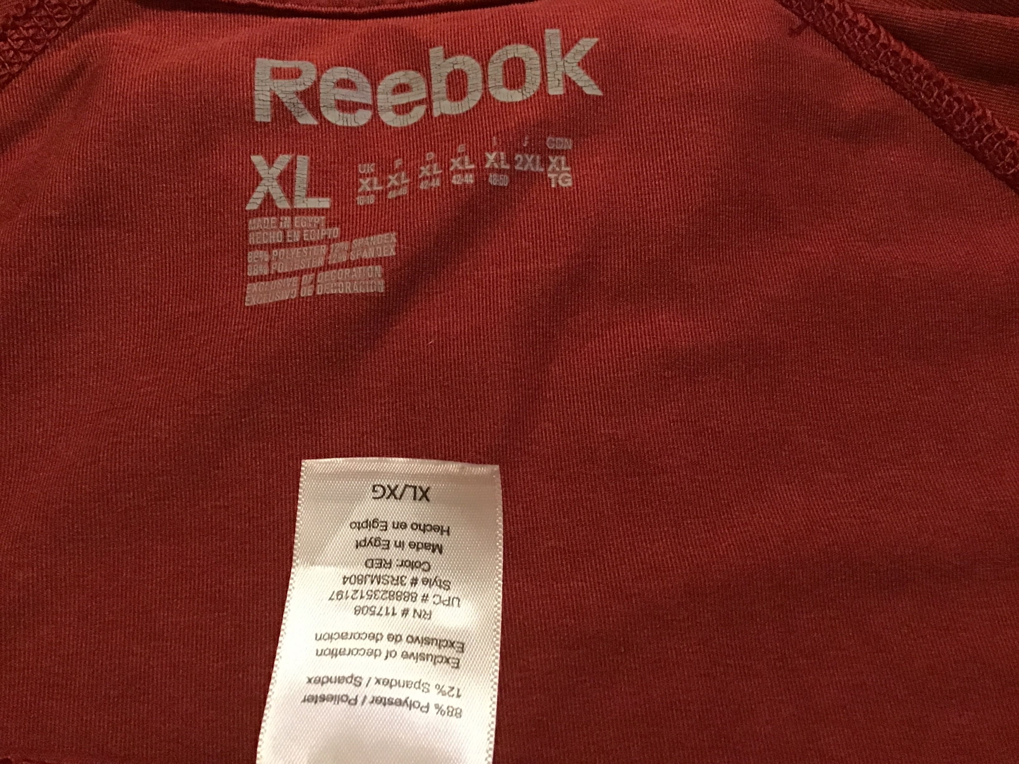 Reebok bluza męska XL oryginał Reebok USA color RED