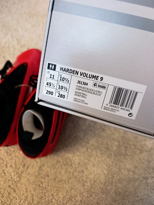 Adidas Harden 9 Gym Red - tamanho 45 1/3
