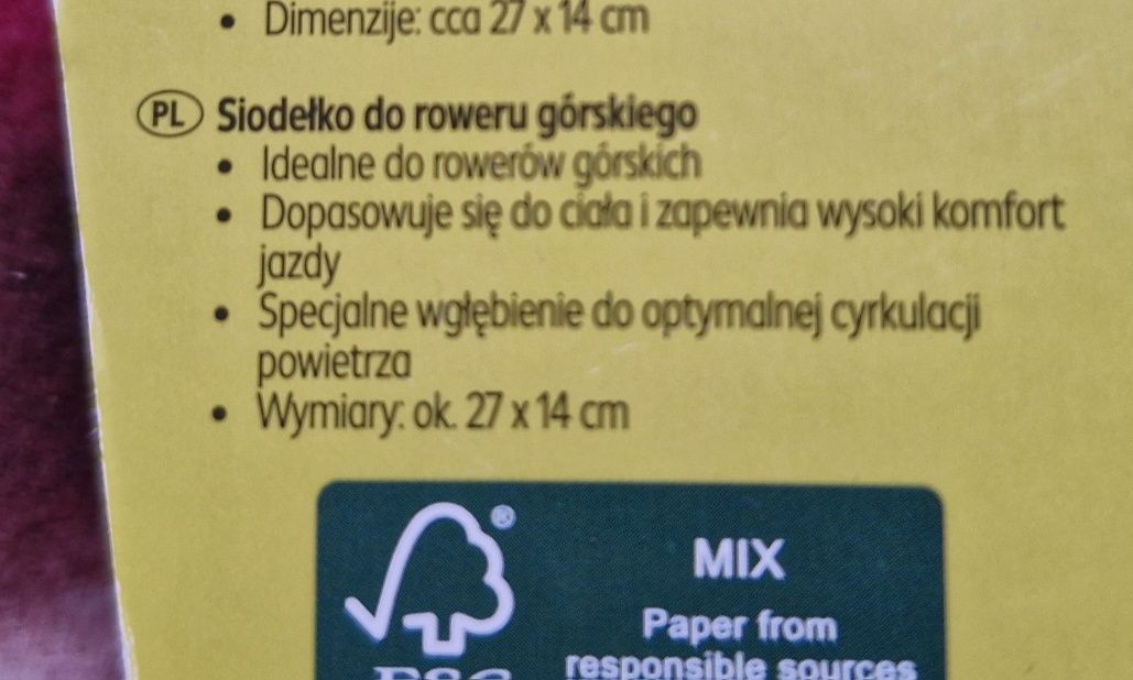 Nowe siedzenie rowerowe