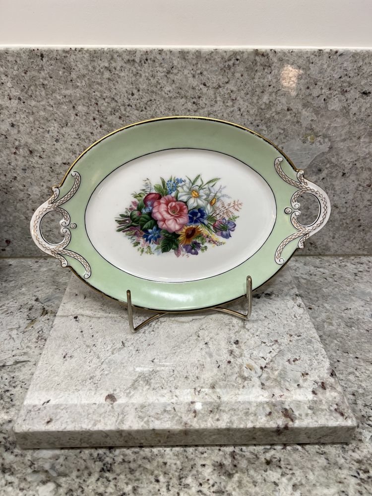 biedermeier patera porcelanowa w kwiaty xix wiek