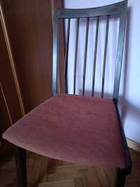 Krzesło drewniane Hałas wyściełane PRL patyczak