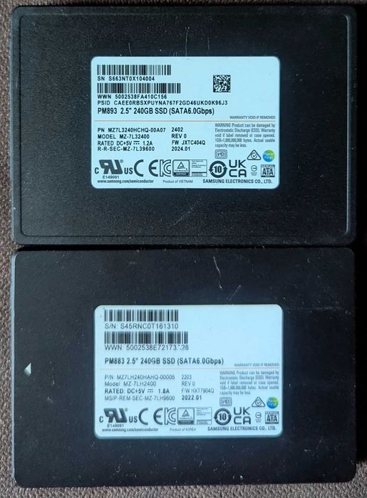 Samsung SM883/SM863a 240-480gb MLC Enterprise !