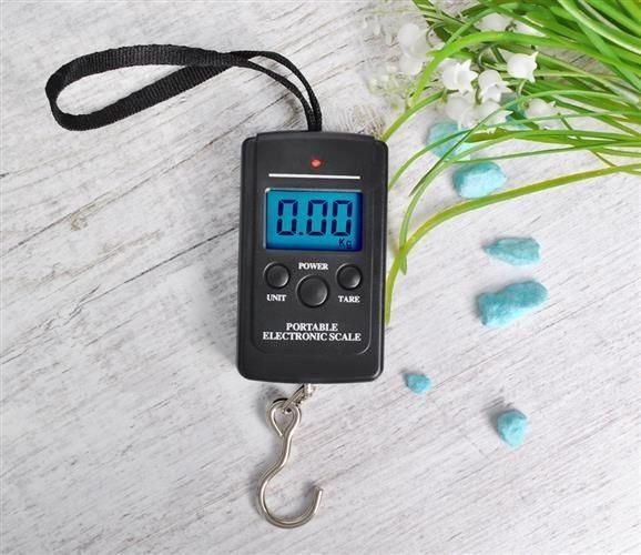 PODŚWIELANY+  BLOKADA WYNIKU - Waga bagażowa LED - 40kg hakowy