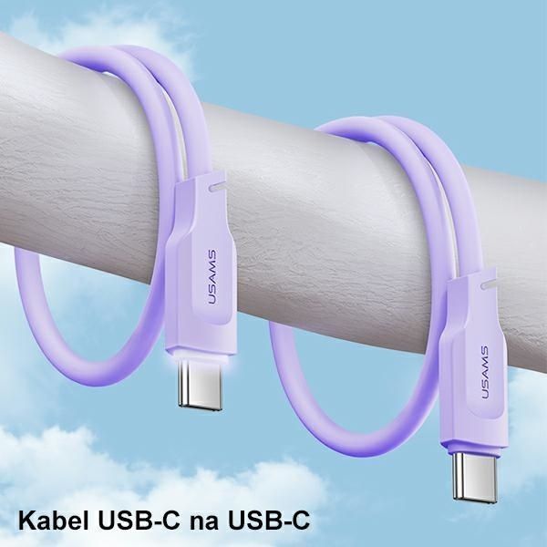 Kabel USB-C na USB-C PD 100W 1,2M - Seria Lithe - Purpurowy